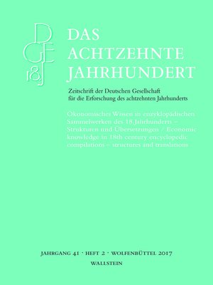 cover image of Ökonomisches Wissen in enzyklopädischen Sammelwerken des 18. Jahrhunderts – Strukturen und Übersetzungen